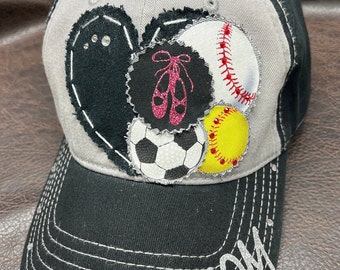 Multi 2 or 3 or 4 sport mom hat - Multiple sport hat - All sports mom hat - personalizable sport hat - 2 or 3 or4 sports