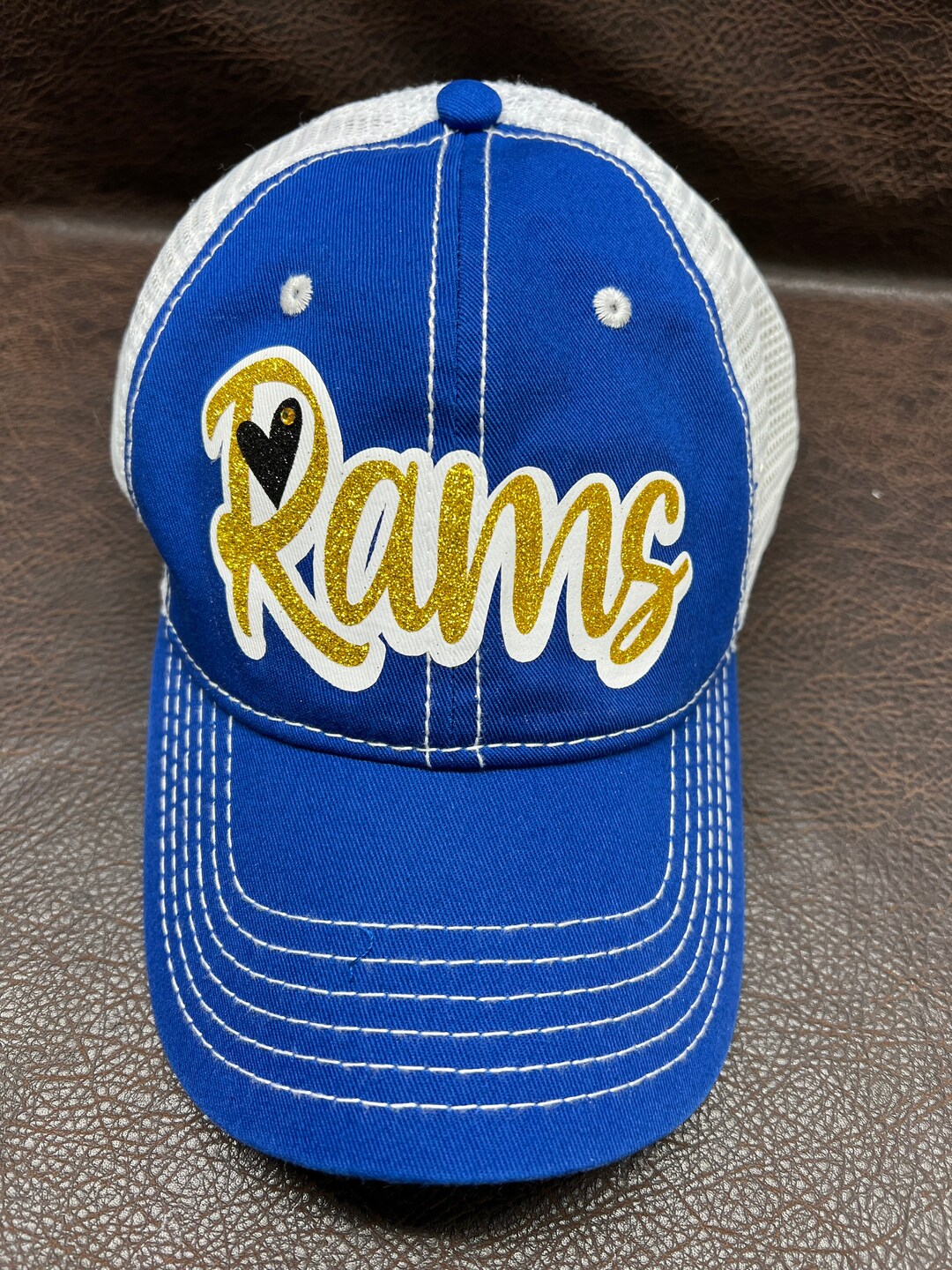 Rams Football Trucker Hat - Royal Blue and Gold Yellow and White Hat ...