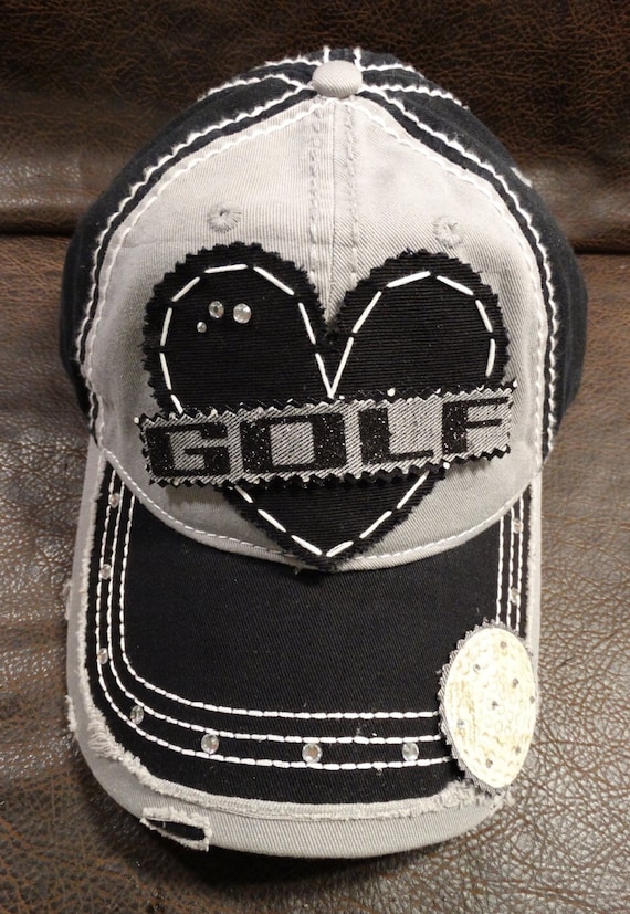 Golf lover glitter bling baseball hat - golf mom aunt grandma wife sister coach - personalized and customized