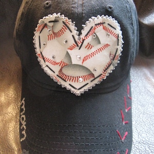 Baseball MOM Customized Crystal Vintage Baseball Cap-baseball mom hat-customizable