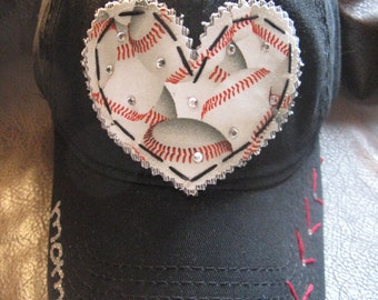 Boné de beisebol vintage personalizado com cristais para mãe de jogador de beisebol - boné personalizável para mãe de jogador de beisebol