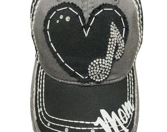 I heart love music hat - Personalizable music - band mom hat - rock and roll hat - customizable - rock band - concert hat