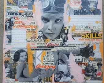 Katharine Hepburn - Legends Series Vintage Collage Art