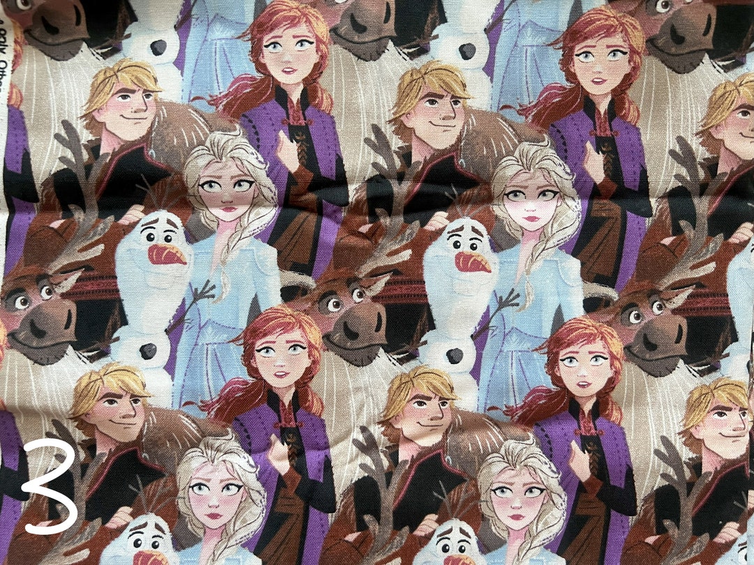 Disney's Frozen Cotton Fabric Anna Elsa Olaf 100 Cotton Fabric by the