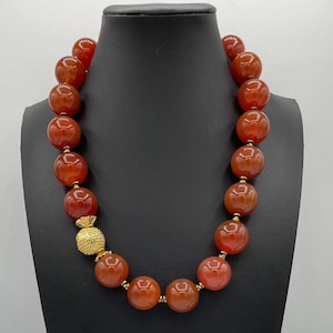 Carnelian Gold Asante Necklace - Gift, womens African Necklace, womans Ethnic Necklace, African Necklace, Afrocentric, boho