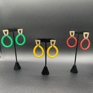 Afrocentric Jewelry -  African recycled vinyl hoop/ Afrocentric Earrings/ African Earrings/ Ethnic Earrings