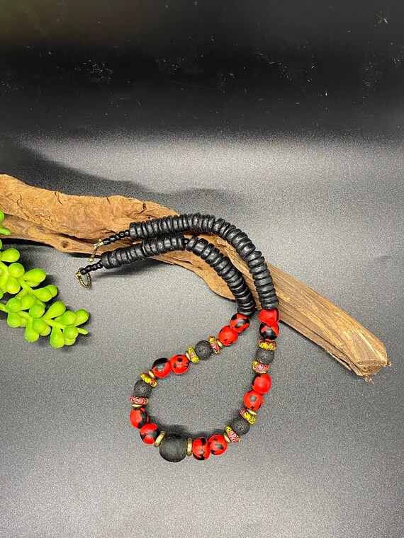 Anansi Necklace African Beaded Necklace Men's African Etsy
