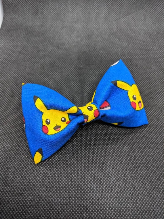 Made To Order Pokemon Inspired Pocket Monsters Royal Blue Pikachu Pokeball Catch Pokemon Go Team Mystic Hair Bow Or Bow Tie