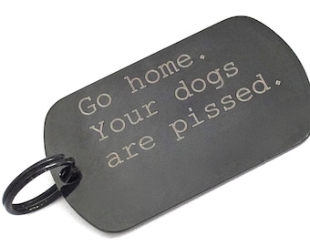 Hundeliebhaber Schlüsselbund, lustige Geschenkidee, benutzerdefinierte schwarze Schlüsselbund, Geschenk für Hundemama, Geschenk für Freund, personalisierte Militär ID, Hundemarke Schlüsselbund