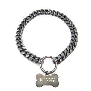 Chain Dog Collar, Large Cuban Link Dog Necklace, Lightweight Dog Jewelry