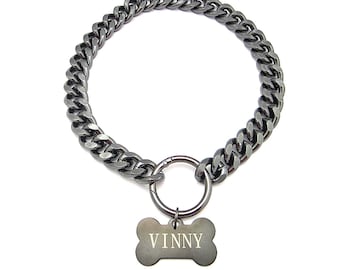 Chain Dog Collar, Large Cuban Link Dog Necklace, Lightweight Dog Jewelry