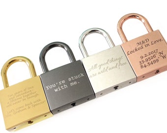 Large Custom Padlock, Laser Engraved Lock, Custom Wedding Gift, Unity Ceremony, Keepsake Box, Valentine's Day Gift, Bridge Love Lock