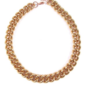 Chunky Chain Necklace, Rose Gold Statement Necklace image 1