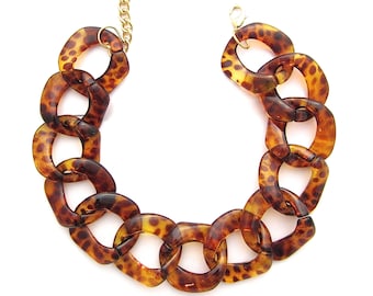 Chunky Tortoise Necklace Tortoise Shell 