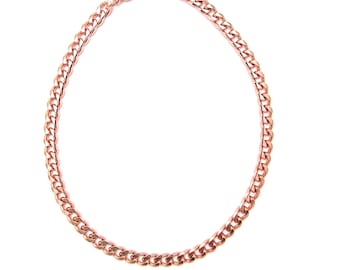 Rose Gold Choker, Super Lightweight Necklace, Cuban Link Chain