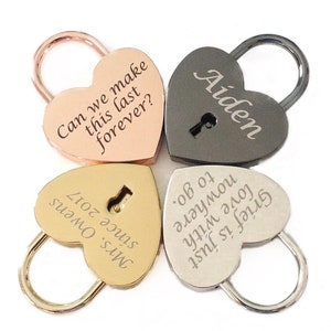 Cadenas gravé personnalisé, cérémonie de l'unité, cadenas d'amour personnalisé, boîte pour cartes de mariage, cadeau de mariage, cadenas Love Bridge, cadeau de Saint-Valentin