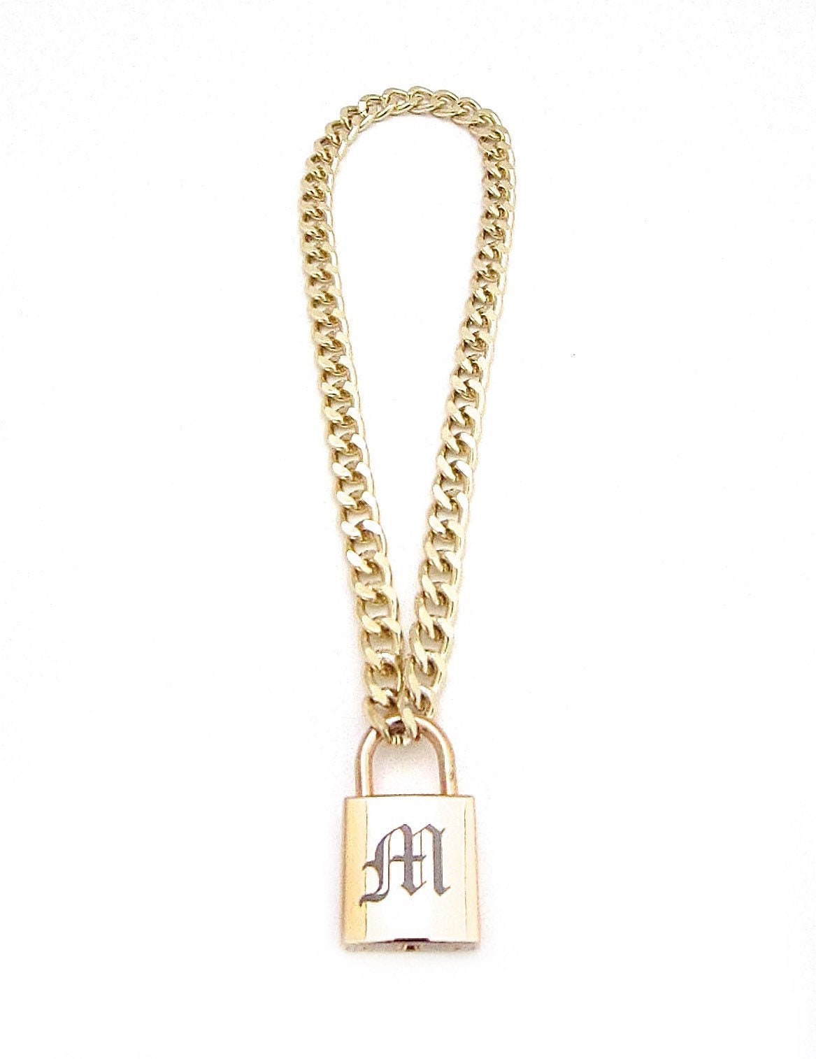 Engraved padlock deals necklace