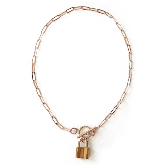 Buy Padlock Paperclip Necklace Paper Clip Chain Necklace Lock