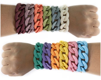 Marc by Marc Jacobs Yellow Rubber Bracelet With Chunky Chain  display picture 1