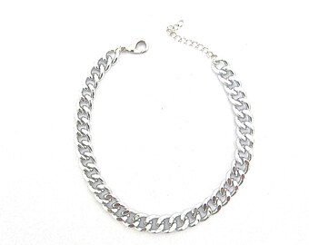 Cuban Link Choker, super leichte Kette, Silberkette