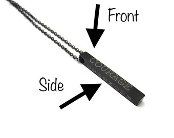 Collana Nome Personalizzata Acciaio Collana Barra Nome Personalizzata In Acciaio Inossidabile - Incisione Qualsiasi Nome, Lunghezza Regolabile Collana Barra Incisione - Foto 2