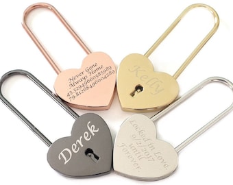 Custom Engraved Padlock, Unity Ceremony, Personalized Long Shackle Love Lock, Wedding Card Box, Valentine's Day Gift, Love Bridge Padlock