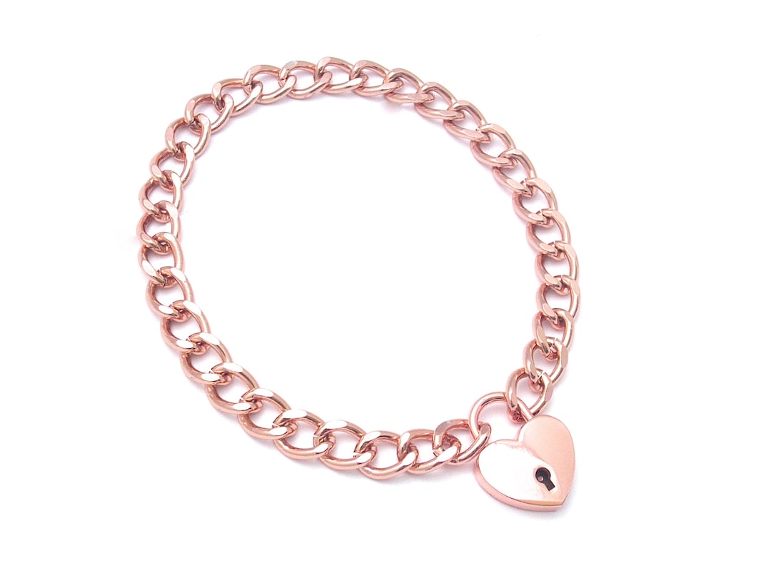 Engraved Lock Necklace, Lightweight Cuban Link Choker, Day Collar, Lock