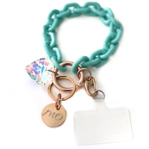Llavero de acrílico para celular, llavero grabado personalizado, accesorio para celular personalizado, manos libres, correa con clip