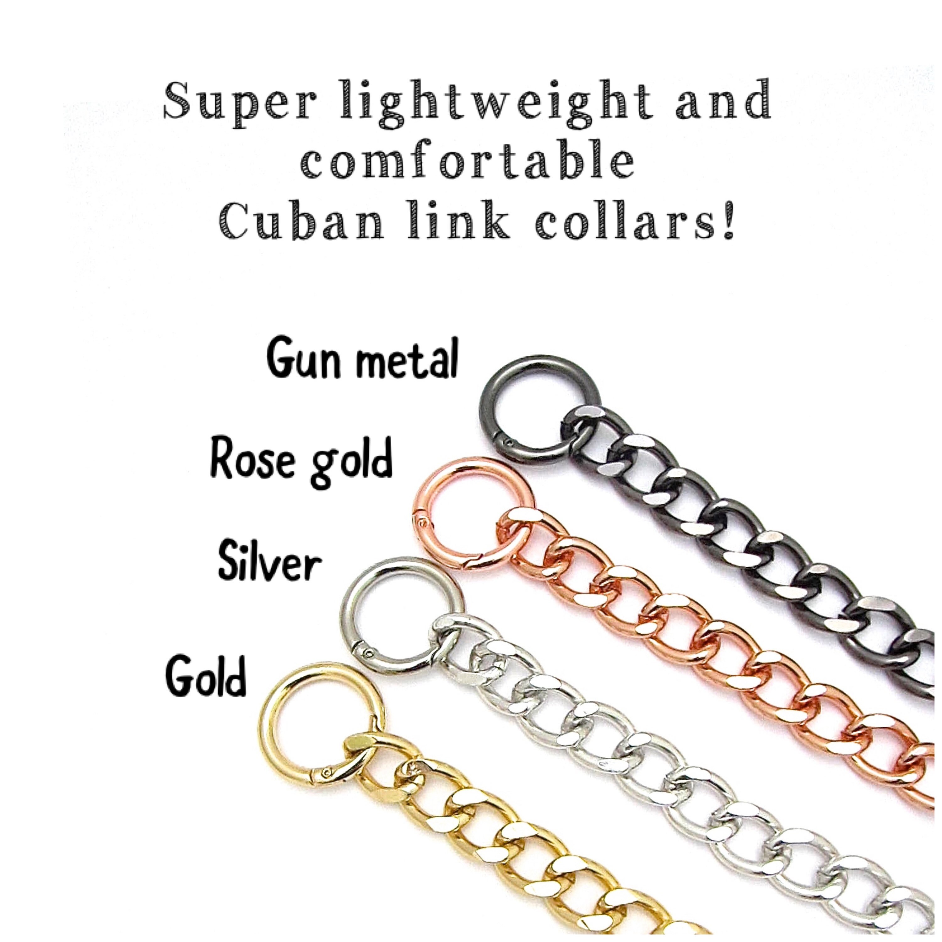 Chain Cat Collar Medium Cuban Link Cat Necklace Lightweight Etsy