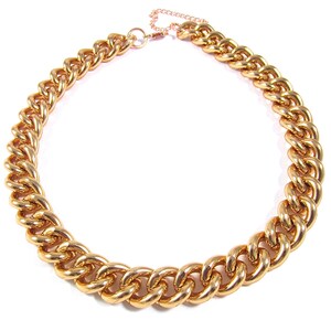 Chunky Chain Necklace, Rose Gold Statement Necklace image 3