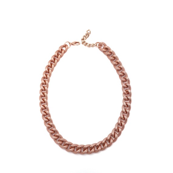 Chunky Textured Necklace Rose Gold 