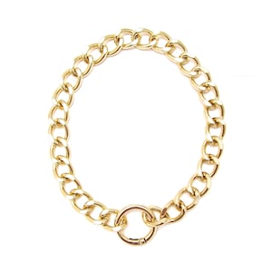 O Ring Choker, Leichte Gliederkette, Gold Day Collar