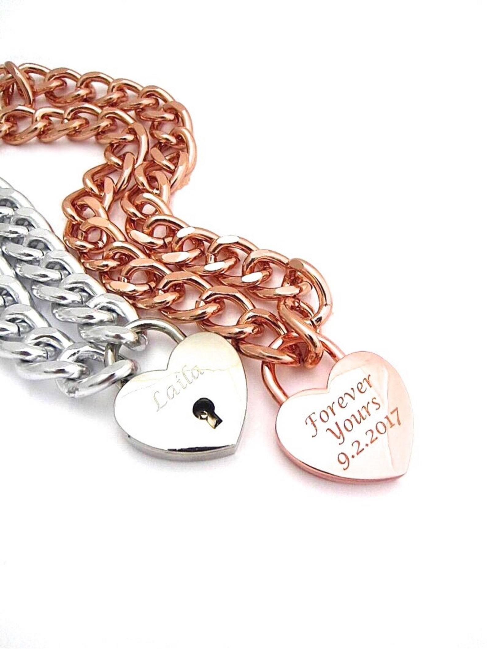 Engraved Lock Necklace Lightweight Cuban Link Choker Day Etsy