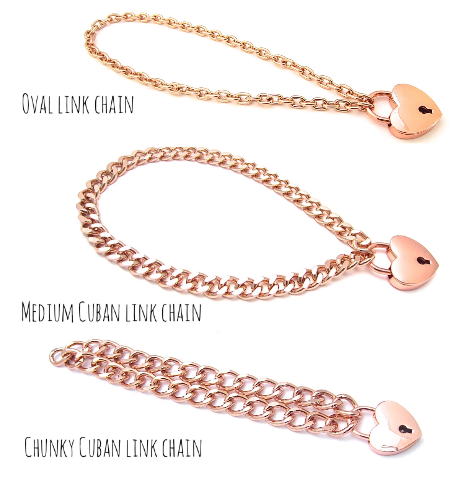 Engraved Lock Necklace Lightweight Cuban Link Choker Day Etsy