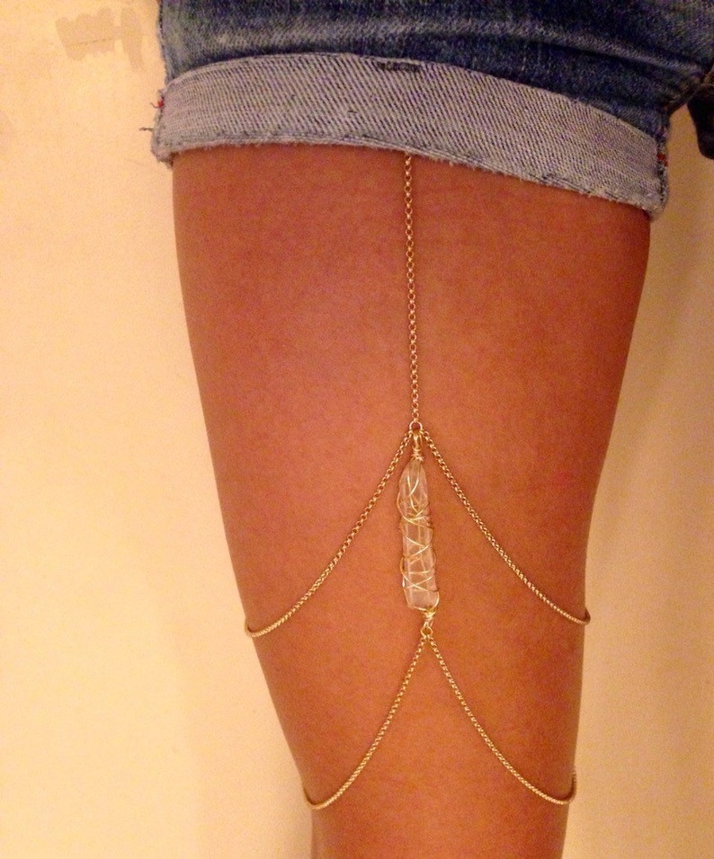Crystal Leg Chain Garter Thigh Chain Crystal Leg Harness Etsy
