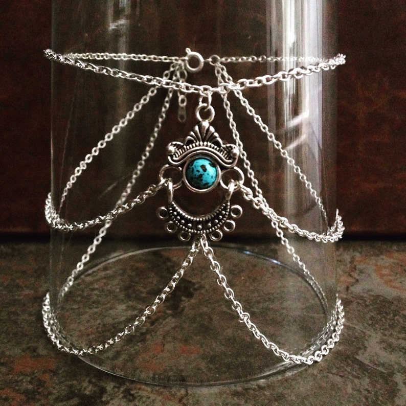 Silver and Turquoise Arm Chain