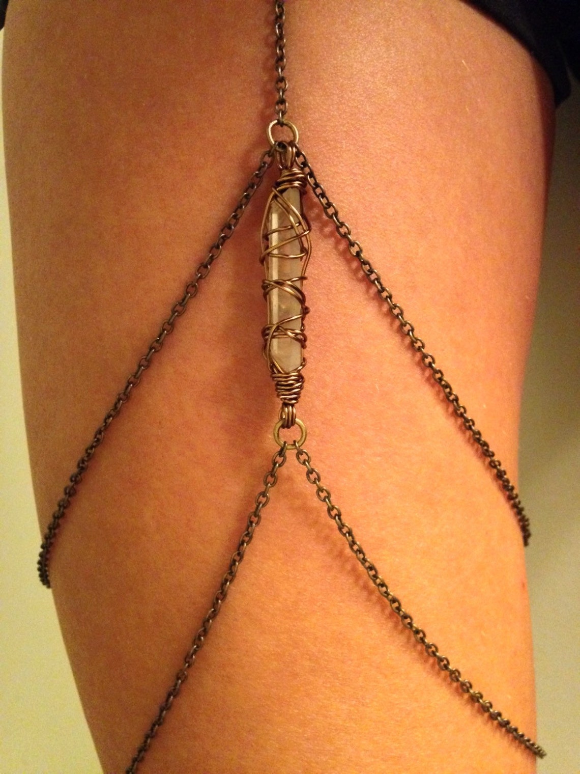 Leg Chain Quartz Crystal Leg Chain Leg Harness Garter Thigh Etsy