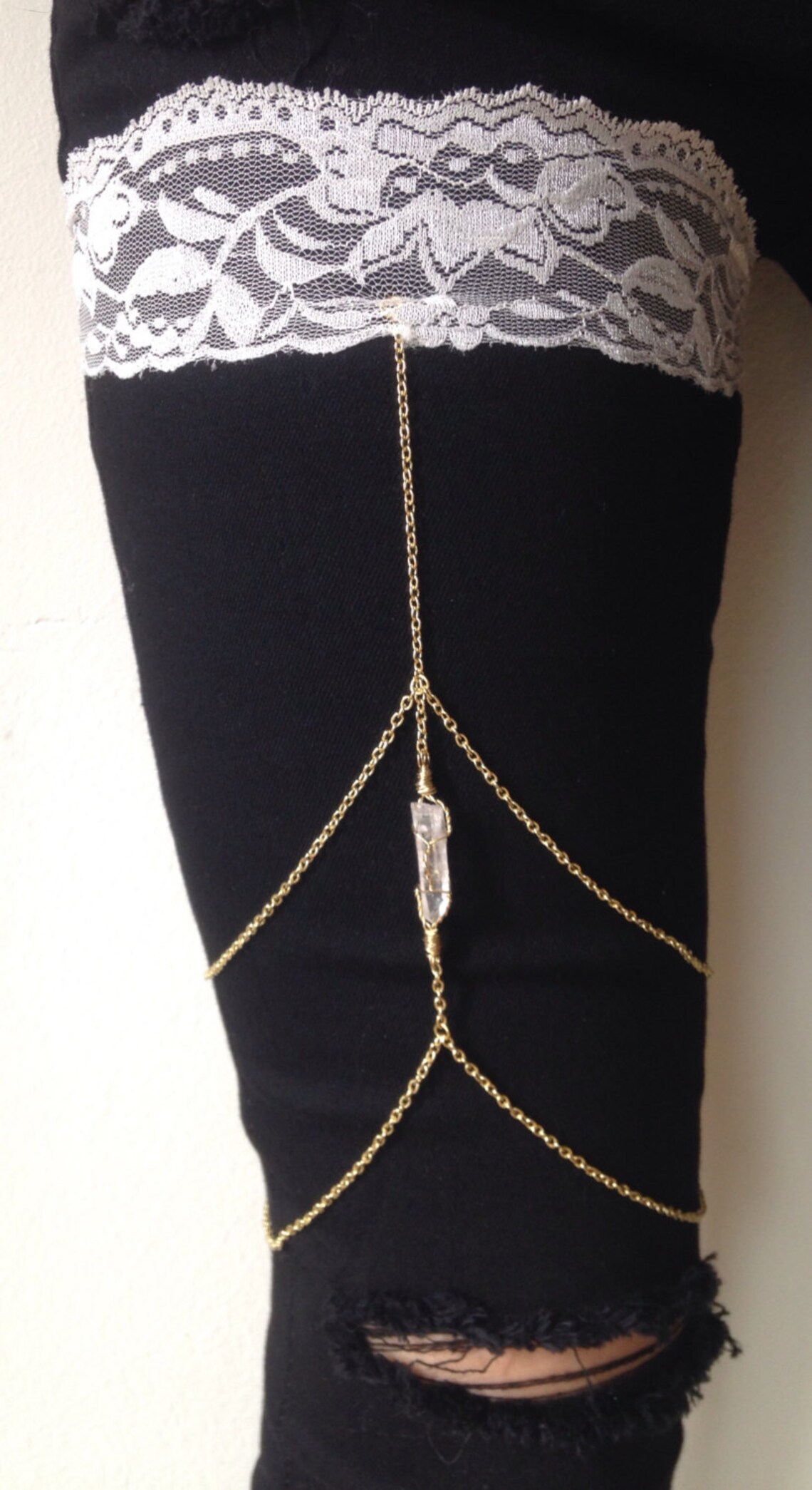 Leg Chain Garter Thigh Chain Quartz Crystal Leg Chain Leg Etsy
