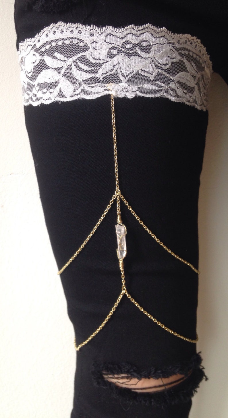 Leg Chain Garter Thigh Chain Quartz Crystal Leg Chain Leg Etsy