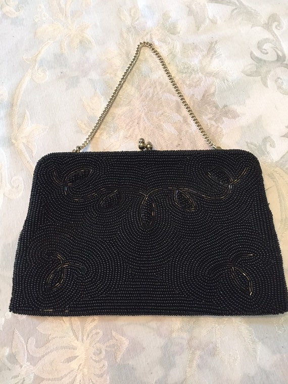 Black Beaded Evening Bag