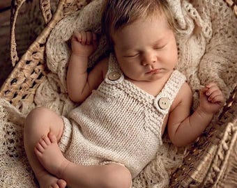 Newborn Outfit, Baby Girl Outfit, Knitted Newborn Outfit, Baby Shower Gift, Coming Home Outfit, Photography Prop, Marlow Knitted Rompers