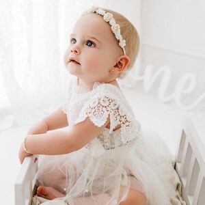Baby girl white lace romper shop