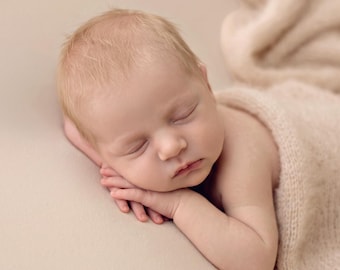 Newborn Beanbag Drop, Newborn Photography Backdrop, Stretch Beanbag Blanket, Photography Prop, Latte Essential Studio Drop