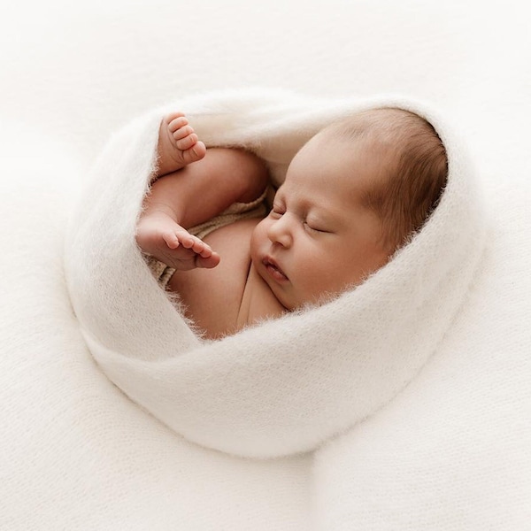 Newborn Photography Prop, Stretch Baby Wrap, Newborn Prop for Photography, Fluffy Baby Swaddle, Knit Newborn Wrap, Ultimate Cashmere Wraps