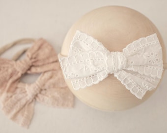 Baby-Stirnband, Haarschleife, Neugeborenen Bogen Stirnband, Baby-Dusche-Geschenk, Säugling Mädchen Fotografie Requisite, Nylon Stirnband, Gestickte Bogen Stirnband