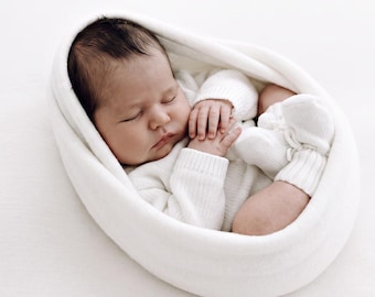 Newborn Photography Drop, Beanbag Backdrop, Stretch Fabric Backdrop, Bean Bag Cover, Photo Prop, Essential Studio Drop Snow