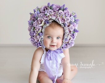floral baby bonnet