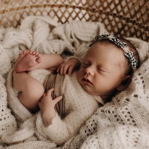 Newborn Photography Prop, Newborn Posing Blanket, Knitted Baby Blanket, Photography Prop, Baby Shower Gift, Fawn Vintage Crochet Blanket