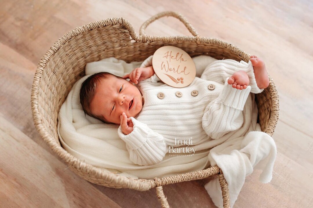 Newborn Photography Prop Moses Basket Newborn Crib Seagrass Etsy