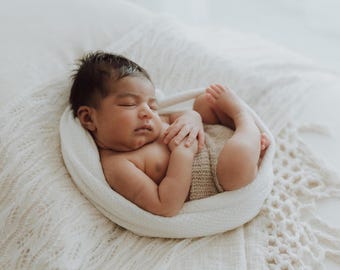 Newborn Photography Wrap, Newborn Photography, Stretch Newborn Wrap, Newborn Photo Props, White Stretch Wrap, Essential Studio Wraps Ivory